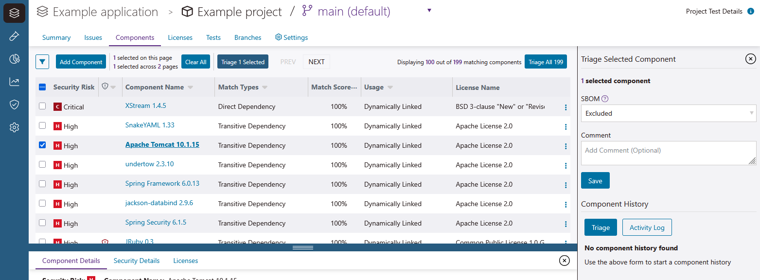Screenshot of Individual Issue Triage